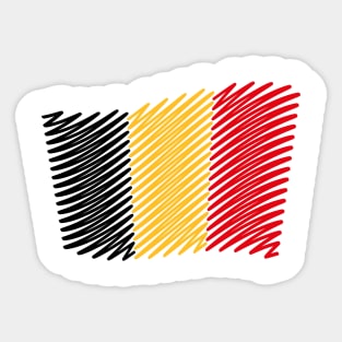 Flag Of Belgium / Tricolor (Scribble) Sticker